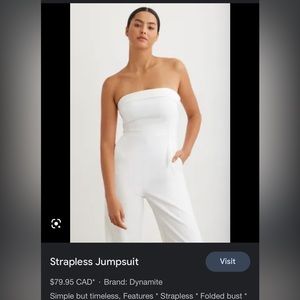 Strapless white jumpsuit